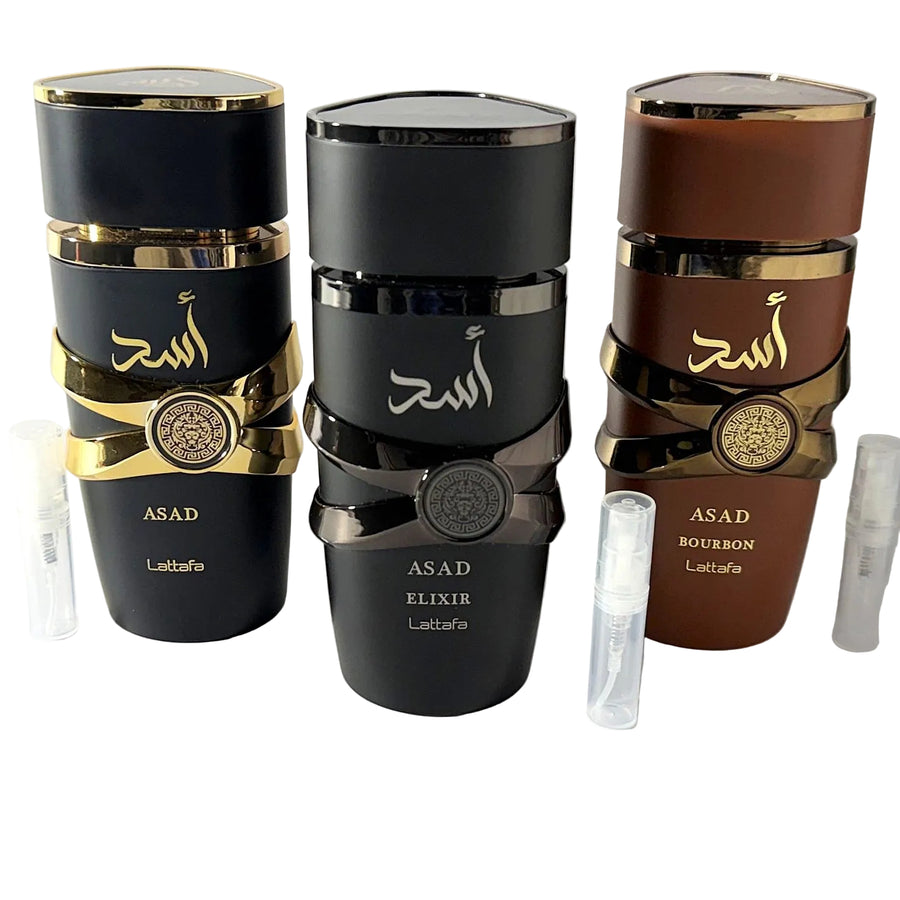 Lattafa Asad Discovery Set 2 ml cologne sample sprays from Decant Direct