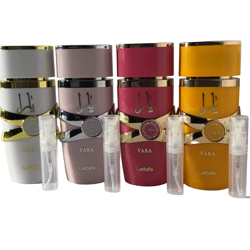 Lattafa Yara Discovery Set 2 ml perfume sample sprays from Decant Direct