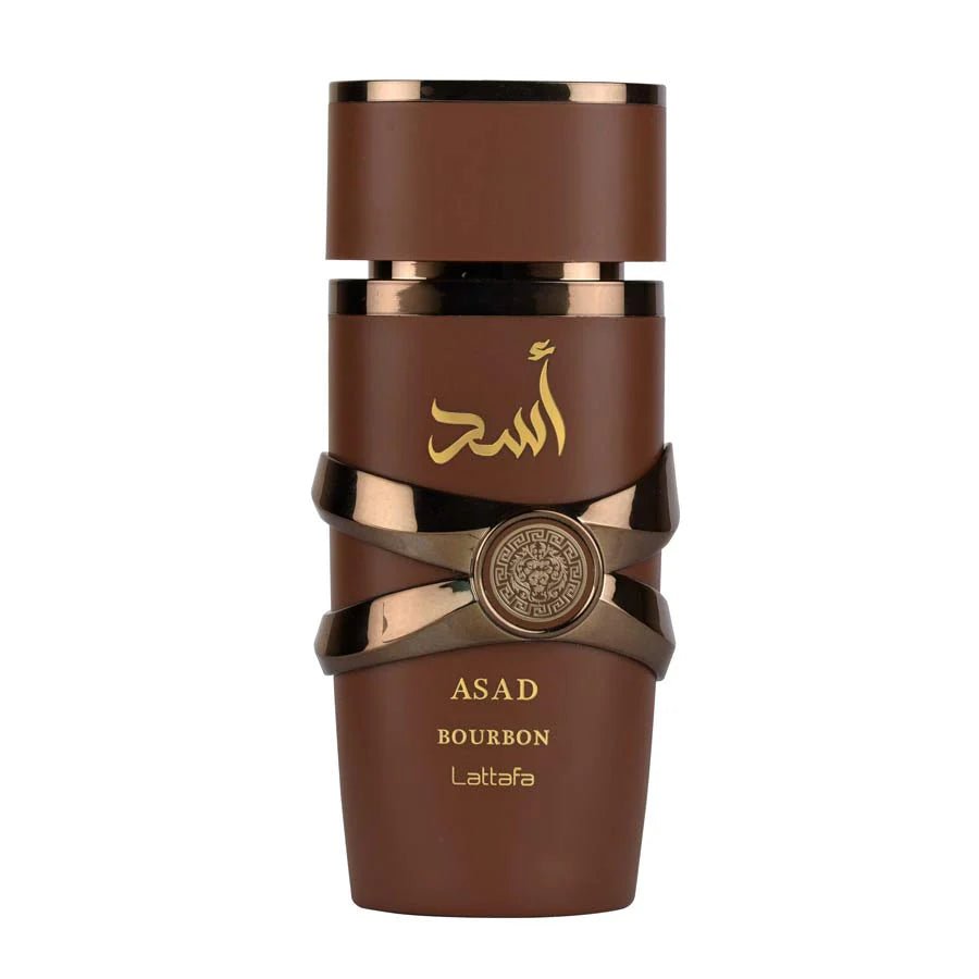 Lattafa Asad Bourbon fragrance bottle for sample decants